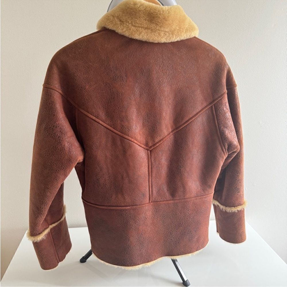 Sandro Zinal Shearling Biker Jacket - Picture 8 of 14